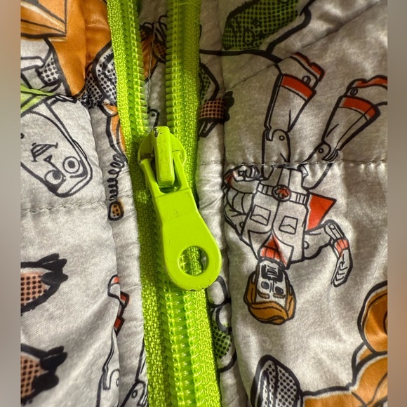 DISNEY Toy Story 4 LightWeight Puffer Jacket Size 7/8 Gray Green - Picture 7 of 8